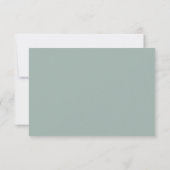 Carte de réponse RSVP de mariage à monogramme vert (Dos)