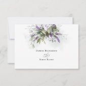 Carte de réponse RSVP de mariage à script de verdu (Dos)