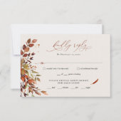 Carte de réponse RSVP de mariage à script minimali (Devant)