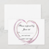 Carte de réponse RSVP de mariage Abstrait rose du  (Devant / Derrière)
