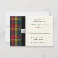 Carte de réponse RSVP de mariage au tartan du clan