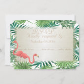 Carte de réponse RSVP de mariage aux feuilles de p (Devant)