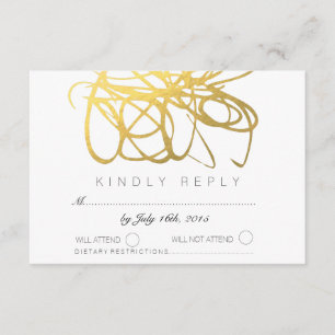 Carte de réponse RSVP de mariage avec effet d'huil