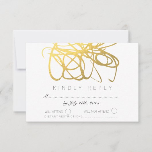 Carte de réponse RSVP de mariage avec effet d'huil (Devant)