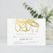 Carte de réponse RSVP de mariage avec effet d'huil (Debout devant)
