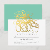 Carte de réponse RSVP de mariage avec effet d'huil (Devant / Derrière)