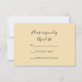 Carte de réponse RSVP de mariage blanc double jonq (Dos)