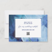 Carte de réponse RSVP de mariage bleu peint (Devant)