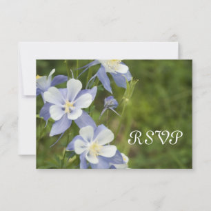 Carte de réponse RSVP de mariage Blue Columbine
