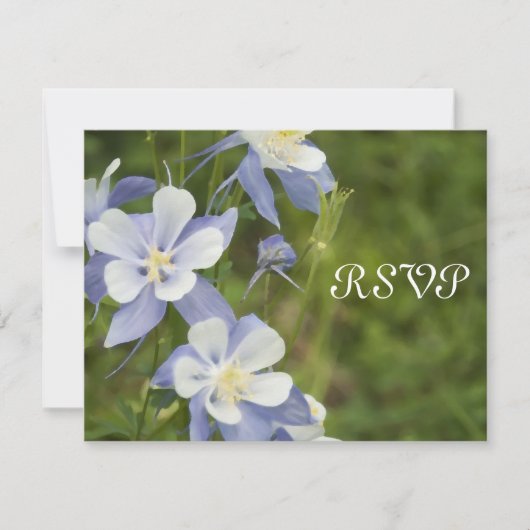 Carte de réponse RSVP de mariage Blue Columbine (Devant)