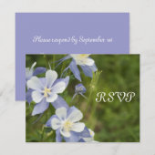 Carte de réponse RSVP de mariage Blue Columbine (Devant / Derrière)