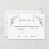 Carte de réponse RSVP de mariage botanique élégant (Devant)