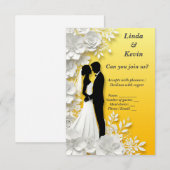 💛 Carte de réponse RSVP de mariage Carte de répon (Devant / Derrière)