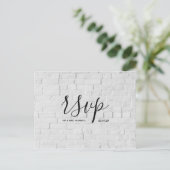 Carte de réponse RSVP de mariage | Carte postale e (Debout devant)