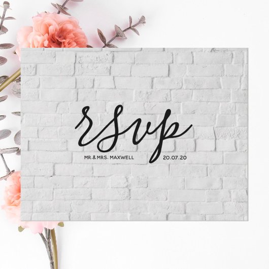 Carte de réponse RSVP de mariage | Carte postale e