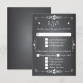 Carte de réponse RSVP de Mariage Chalkboard avec d (Devant / Derrière)