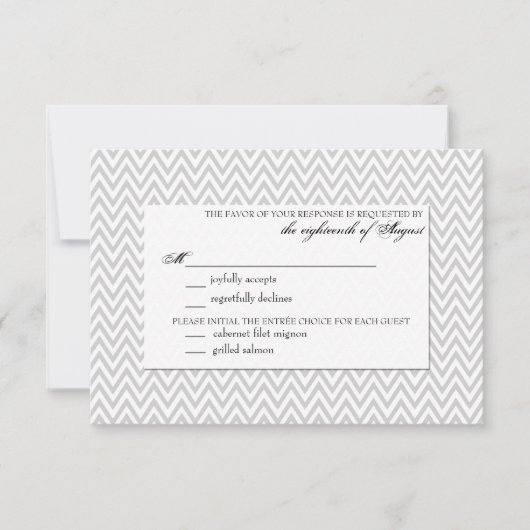 Carte de réponse RSVP de mariage // Chevron (Devant)