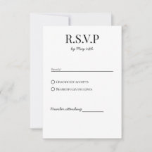 Carte de réponse RSVP de Mariage Chic classique