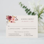 Carte de réponse RSVP de mariage citrouille floral (Debout devant)
