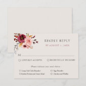 Carte de réponse RSVP de mariage citrouille floral (Devant / Derrière)