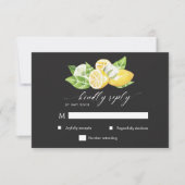 Carte de réponse RSVP de Mariage Citrus Lemon Tree (Devant)