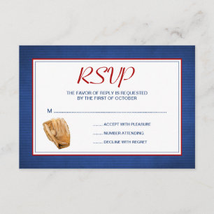 Carte de réponse RSVP de mariage de baseball