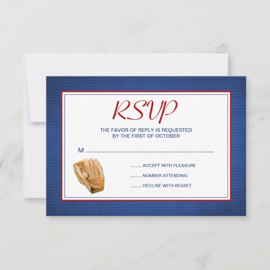 Carte de réponse RSVP de mariage de baseball (Devant)