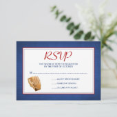 Carte de réponse RSVP de mariage de baseball (Debout devant)