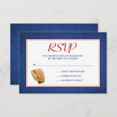Carte de réponse RSVP de mariage de baseball (Devant / Derrière)