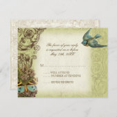 Carte de réponse RSVP de mariage de Botanica - Crè (Devant / Derrière)