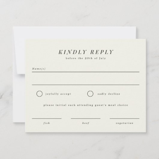 Carte de réponse RSVP de mariage de branche simple (Devant)