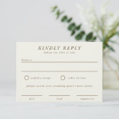 Carte de réponse RSVP de mariage de branche simple (Debout devant)