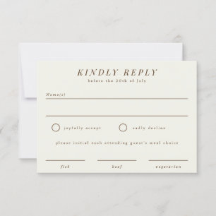 Carte de réponse RSVP de mariage de branche simple