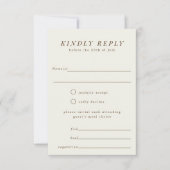 Carte de réponse RSVP de mariage de branche simple (Devant)