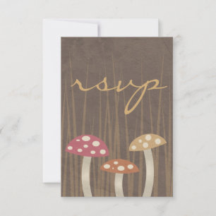 Carte de réponse RSVP de mariage de champignons sa