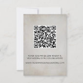 Carte de réponse RSVP de mariage de code QR minima (Dos)