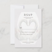 Carte de réponse RSVP de mariage de cygne romantiq (Devant)