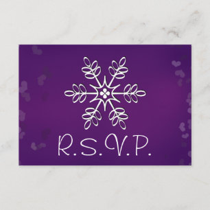 Carte de réponse RSVP de mariage de flocon de neig