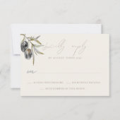 Carte de réponse RSVP de mariage de la branche d'o (Devant)