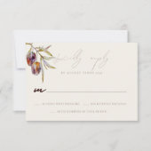 Carte de réponse RSVP de mariage de la branche d'o (Devant)