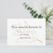 Carte de réponse RSVP de mariage de la feuille de  (Debout devant)