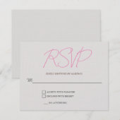Carte de réponse RSVP de mariage de lin (Devant / Derrière)