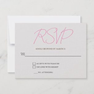 Carte de réponse RSVP de mariage de lin