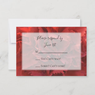 Carte de réponse RSVP de mariage de l'oeillet flor