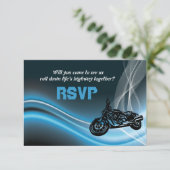 Carte de réponse RSVP de mariage de motard de rout (Debout devant)