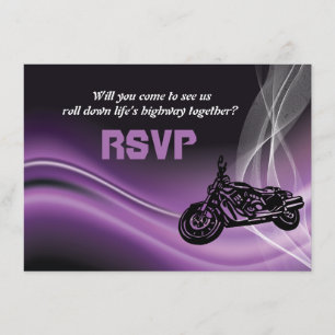 Carte de réponse RSVP de mariage de motard de rout
