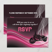Carte de réponse RSVP de mariage de motard routier (Devant / Derrière)