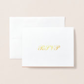 Carte de réponse RSVP de mariage de Terracotta et (Devant avec enveloppe)