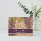 Carte de réponse RSVP de mariage de vignes âgées (Debout devant)