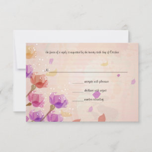 Carte de réponse RSVP de mariage des tulipes d'aqu